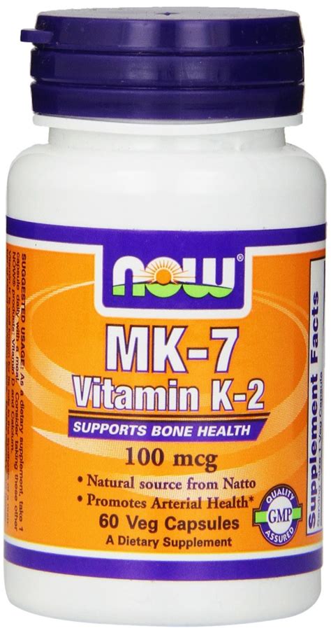 Now Foods Vitamin K 2 MK7 Veg Capsules 100 Mcg 60 Count ExerciseN