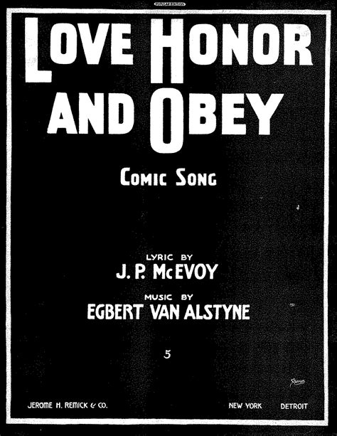 Love Honor And Obey Van Alstyne Egbert Imslp