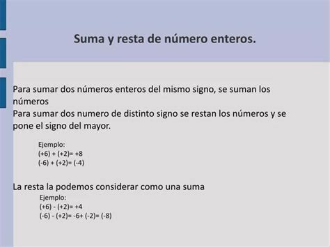 PPT Suma y resta de número enteros PowerPoint Presentation free