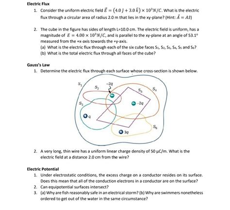 Solved Solve All The Questions Based On Electric Flux