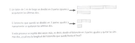 un listón de un 1 m de largo se dividió en 3 partes iguales y se