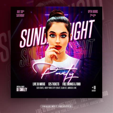 Premium PSD Night Club Party Flyer Social Media Post