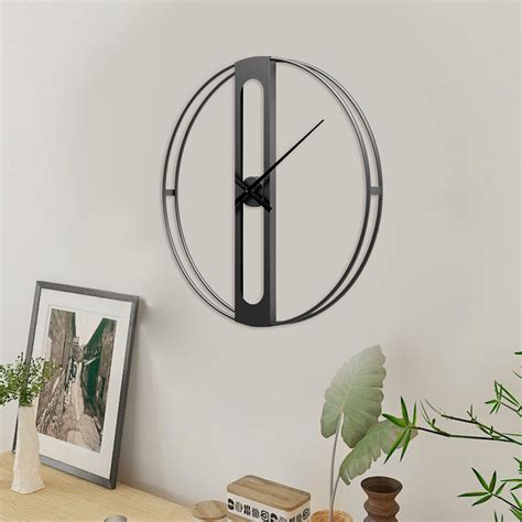 Minimalist Wall Clock Modern Large Metal Minimalist Home Wall Clock ...