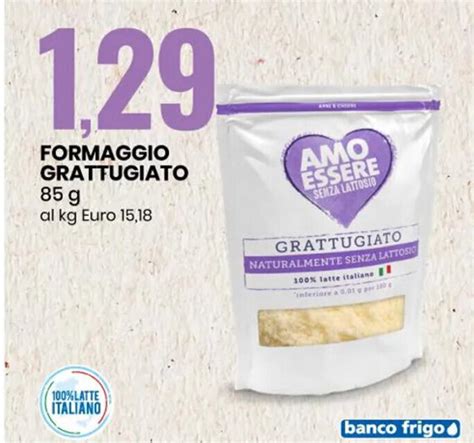 Offerta Amo Essere Senza Lattosio Formaggio Grattugiato 85 G Nel