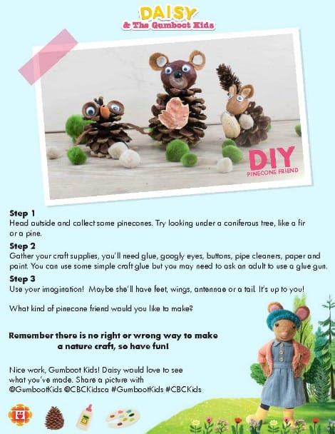 Nature Craft Diy Pine Cone Friends Play Cbc Parents