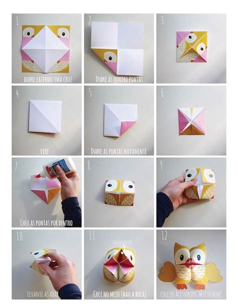 Owl Cootie Catcher Fortune Teller Kids Origamis Origami For Kids