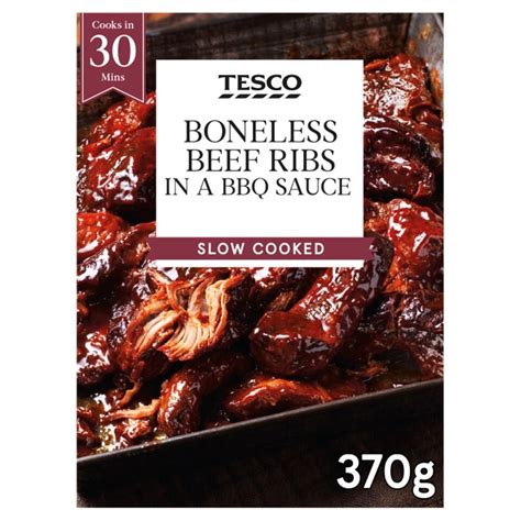 Tesco Boneless Beef Ribs In A Bbq Sauce 370g Tesco Groceries