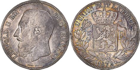 Belgien Francs Frank M Nze Leopold Ii Ss Silber Km