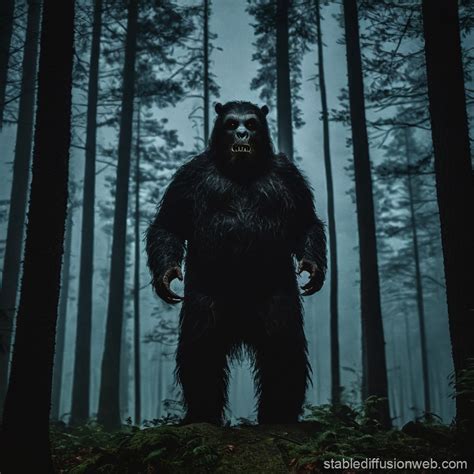 Monster Caught In Dark Forest Stable Diffusion Online