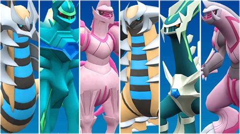 FULL DIALGA PALKIA GIRATINA FORMS TEAM! Shiny Origin Form Dialga Palkia ...