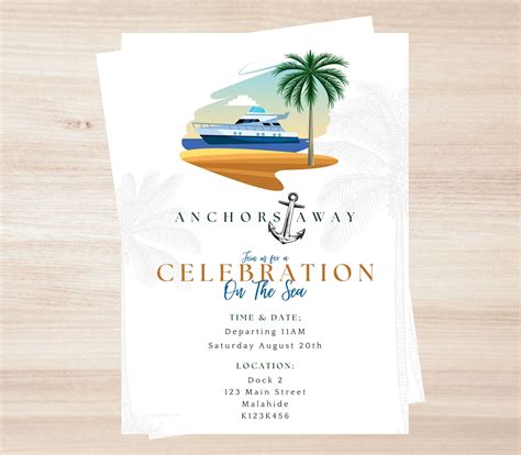Yacht Invitations Yacht Party Invitation Boat Party Invites Yacht