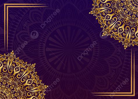 Gold Mandala Background In Wedding Invitation Card Style Pattern With