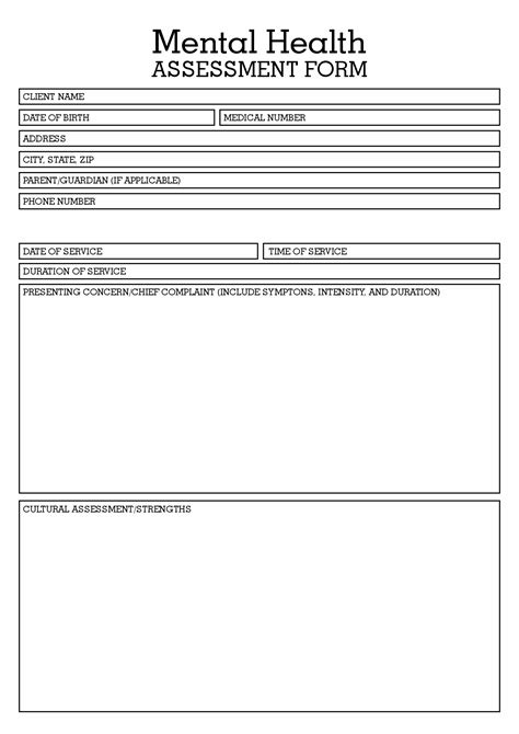 Printable Mental Health Assessment Forms Printable Forms Free Online