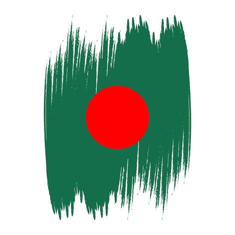 Premium Vector Bangladesh Flag With Brush Strokes Vector Bangladesh