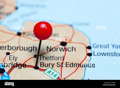 Enterrar st edmunds en un mapa fotografías e imágenes de alta