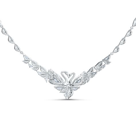 Buy Swarovski Dancing Swan Necklace White Rhodium Plated In Riyadh