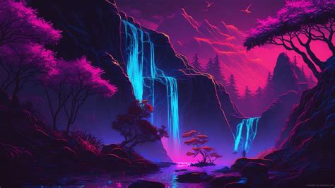 Neon Landscape Wallpapers 4k Hd Neon Landscape Backgrounds On Wallpaperbat