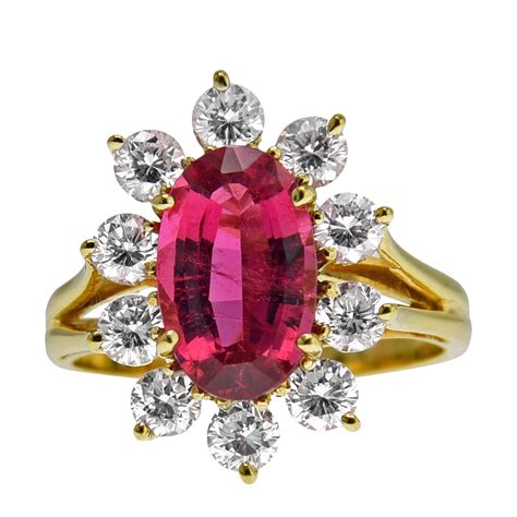 Oval Cut Pink Tourmaline Ring Renaissance Antiques