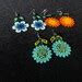 Wixarika Huichol Beaded Flower Earrings Genuine Huichol Made Native