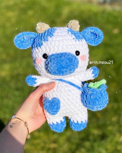 Adorable Blueberry Cow Crochet Amigurumi