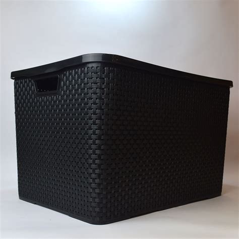 Caixa Organizadora Rattan Tampa 40l Preta Arqplast 122762 Caixa