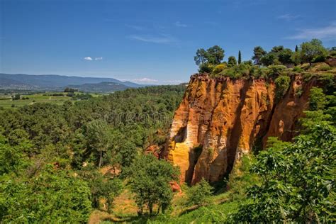 View of the Ochre Cliffs of Roussillon, Ranked As One of the Most Beautiful Landscapes of France ...