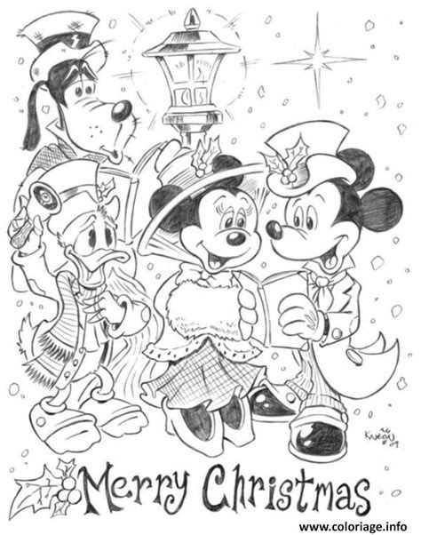 Coloriage Mickey Minnie Donald Goofy Disney Noel Dessin Noel Disney à