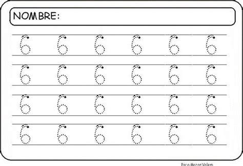 Número seis Fichas para aprender y repasar