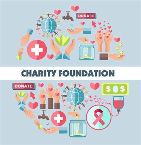 Premium Vector Blood Donation And Financial Aid Charity Foundation