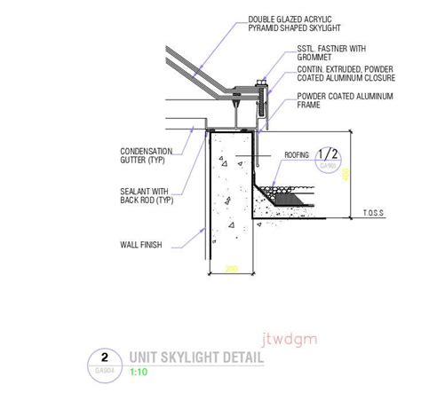 Unit skylight detail in AutoCAD 2D drawing, dwg file, CAD file - Cadbull