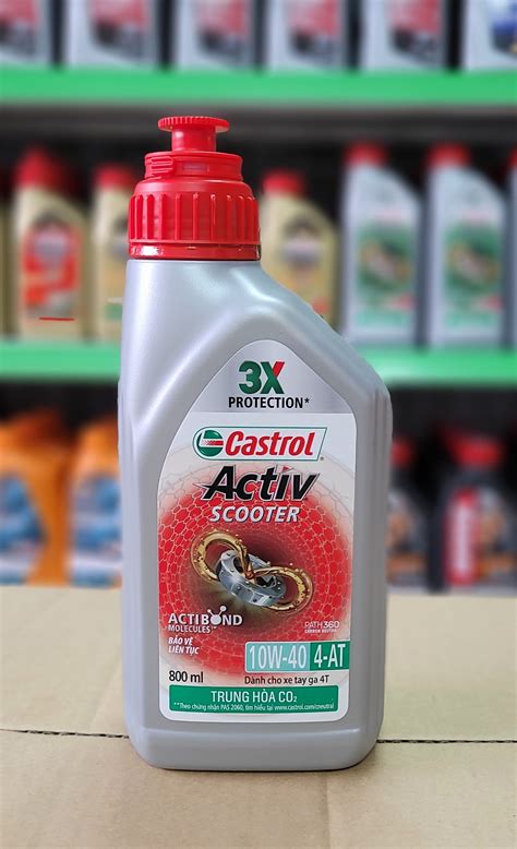 HCM ẢNH THẬT COMBO Nhớt Tay Ga CASTROL POWER SCOOTER 10W40 0 8 L Nhớt