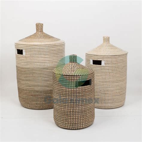 Seagrass Hamper Basket With Lid Galaximex