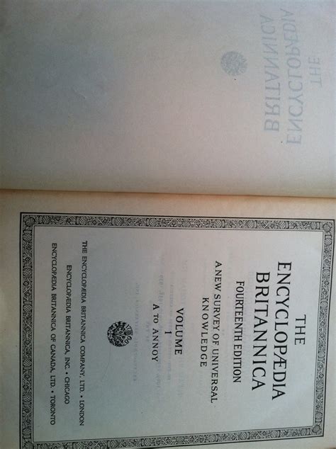 Encyclopedia Britannia 1768 14th Edition Thriftyfun