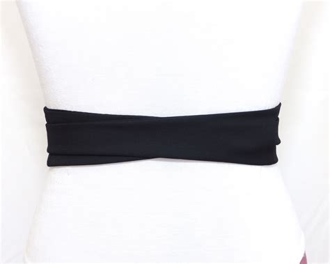 Ceinture Obi Noire Fine Laine Polina Couture