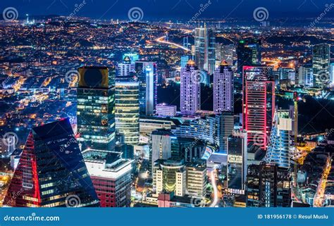 Istanbul, Turkey. Aerial View of the City Downtown and Skyscrapers ...