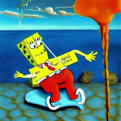 Prompthunt A Painting Of Spongebob Squarepants By Salvador Dali