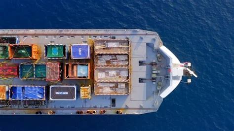 Cargo Ship Loaded With Colourful Contain Stock Video Pond