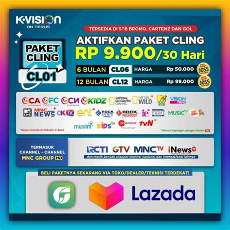 Paket MNC GROUP K VISION RCTI GTV MNCTV Inewstv Lazada Indonesia