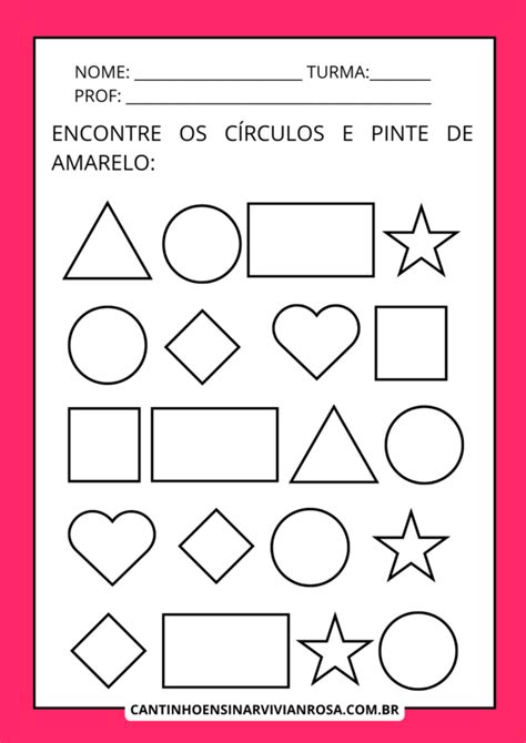 Sequência De Atividades Com Formas Geométricas Cantinho Ensinar