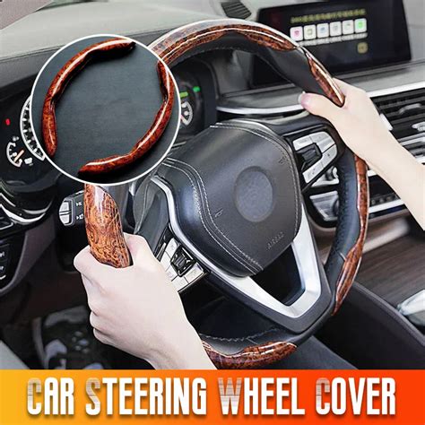 Car Wood Grain Steering Wheel Cover