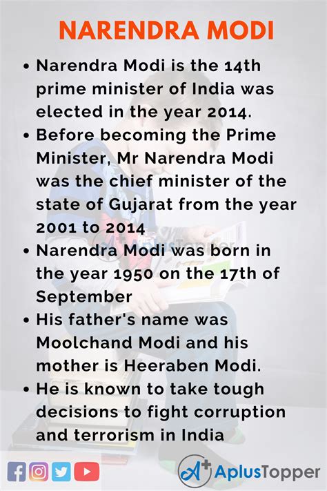 10 Lines On Narendra Modi For Students And Children In English A Plus