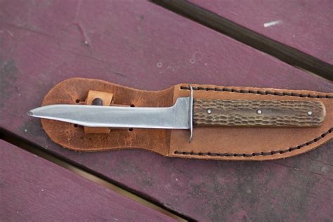 Rare Antique Case Fixed Blade Hunting Knife With Leather