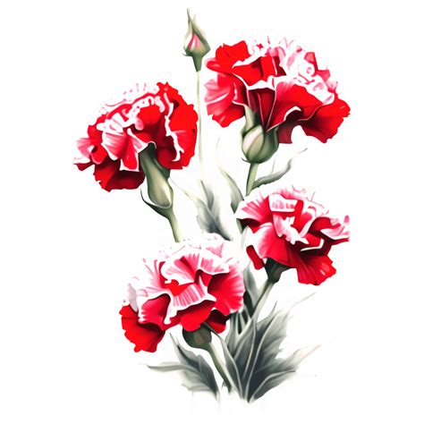 Beautiful Red and White Carnations · Creative Fabrica