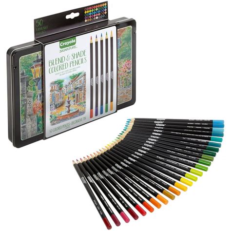 Crayola Signature Blend And Shade Colored Pencil Set With Decorative Tin