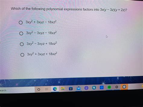 Answered Which Of The Following Polynomial Bartleby