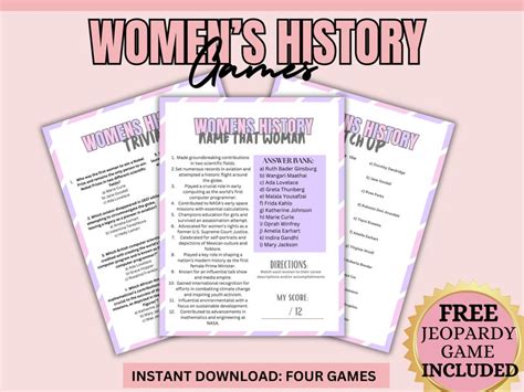 Women S History Month Trivia Famous Women Trivia March 8th Trivia