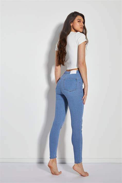 Glamorous Bleach Stonewash Skinny Jeans 10 Glamorous