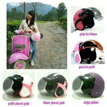 Jual Helm Bogo Retro SNI Kulit Classic Pink Kaca Bogo Ori Di Lapak Moe