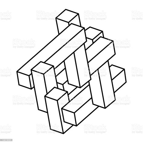 Optical Illusion Shapes Unreal Geometric Object Vector Impossible