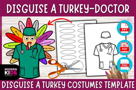 Disguise A Turkey Doctor Template Graphic By Ovi S Publishing · Creative Fabrica